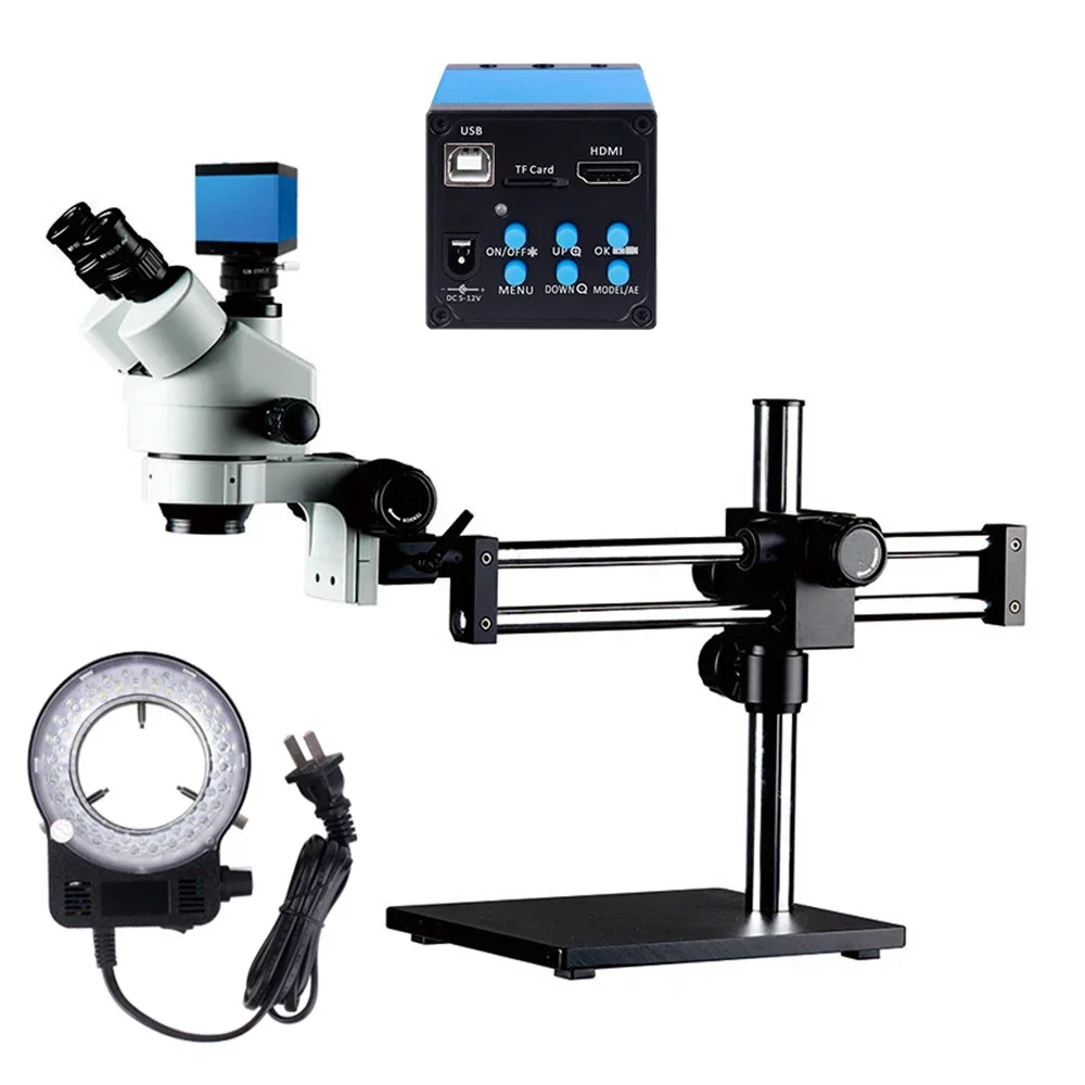 Trinocular Stereo Microscope 7X-45X - 2026/스테디 베이스 더블 붐 스탠드 현미경